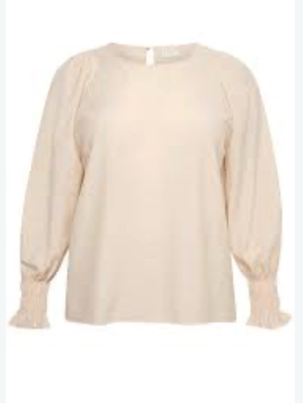 Women's Kaffe Cream Long-Sleeve Smocked Cuff Top